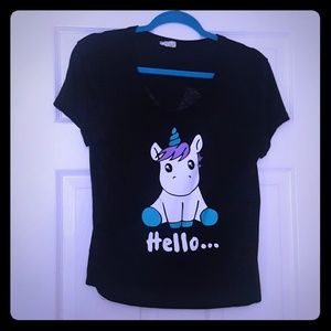 Unicorn Hello Goodbye Top